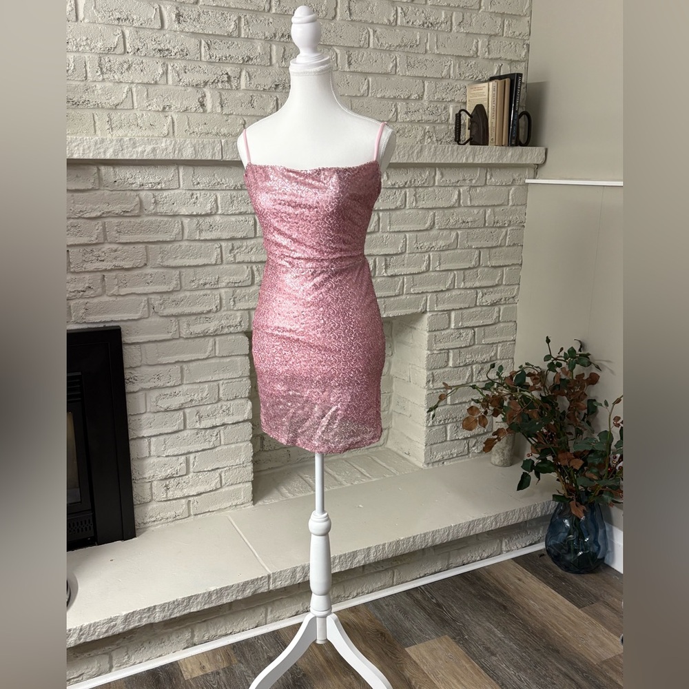 NWT Wet Seal Pink Sequin Bodycon Mini Dress Small